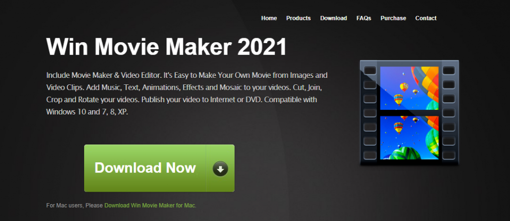Windows Movie Maker homepage