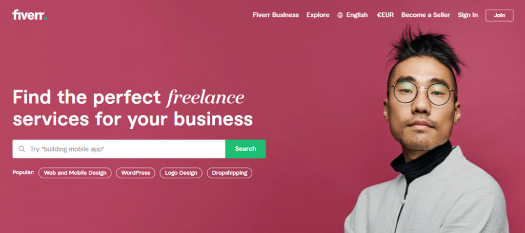 Fiverr homepage