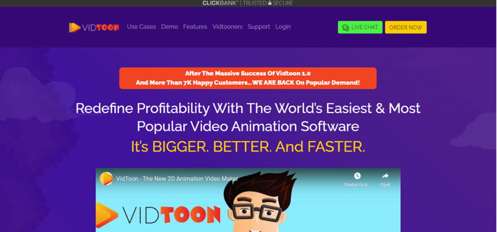 Vidtoon two homepage