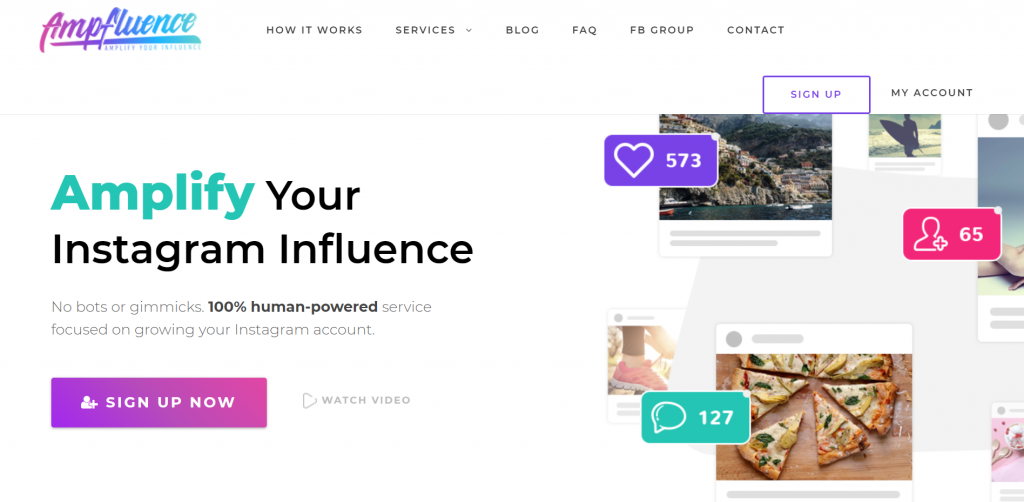 Ampfluence homepage