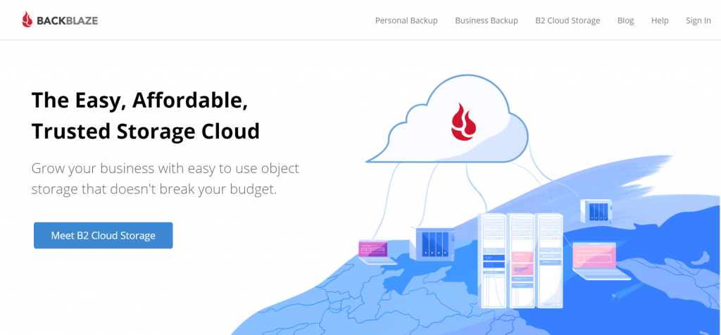 Backblaze homepage