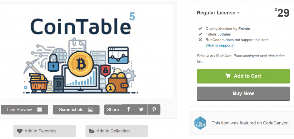 Coin Table on CodeCanyon