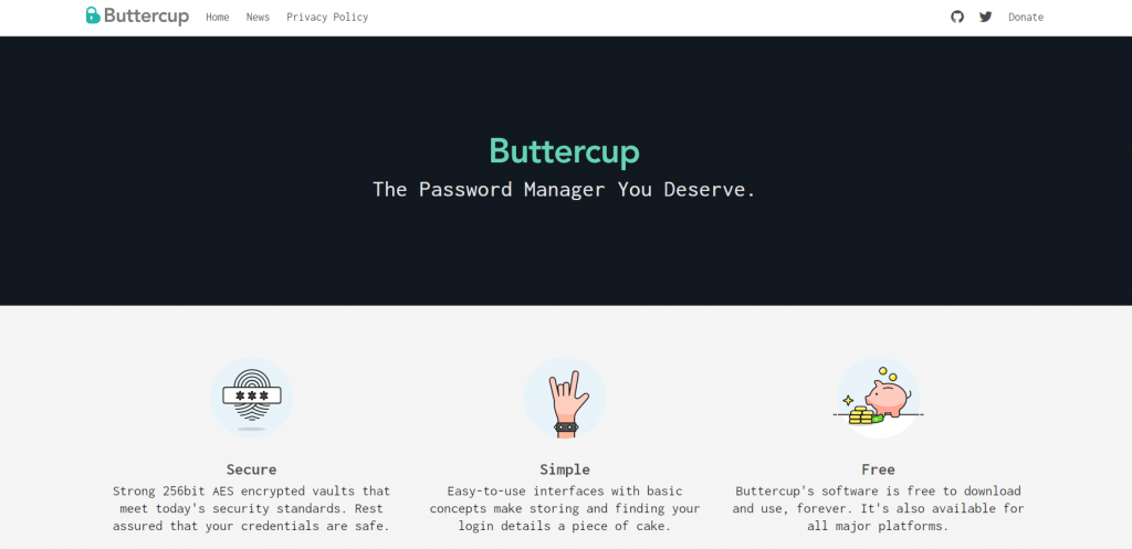 Buttercup homepage