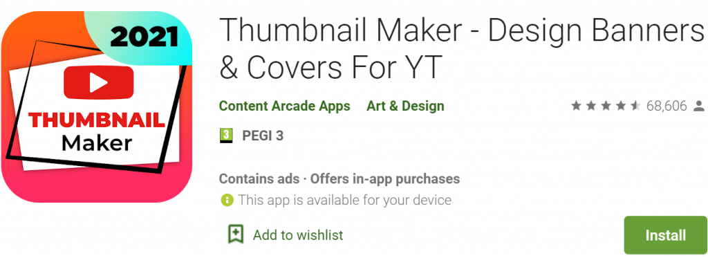 Thumbnail Maker icon and name 