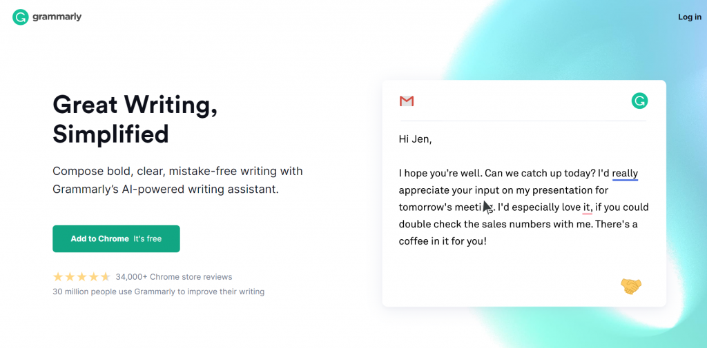 Grammarly homepage