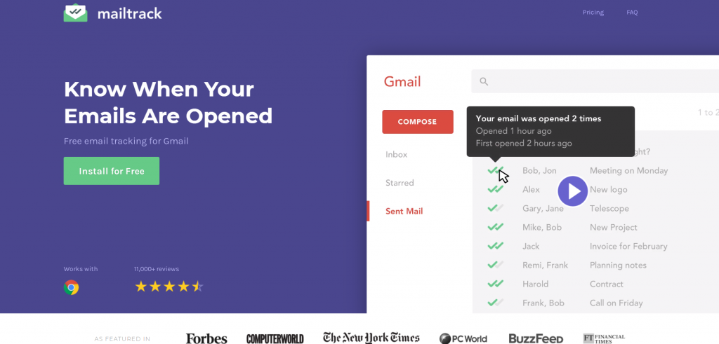 Mailtrack homepage