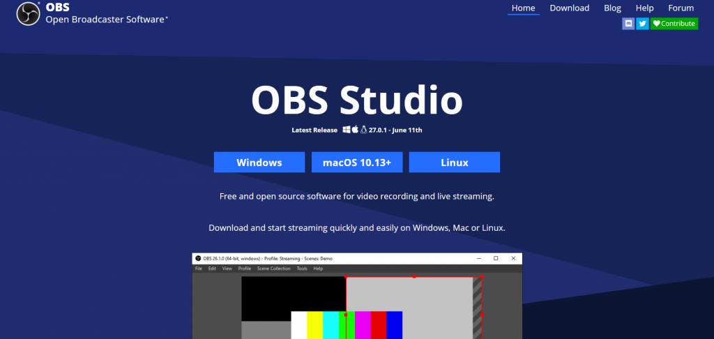 OBS Studio homepage