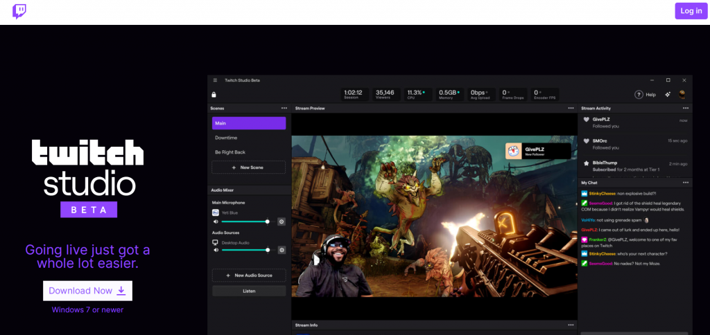 Twitch homepage