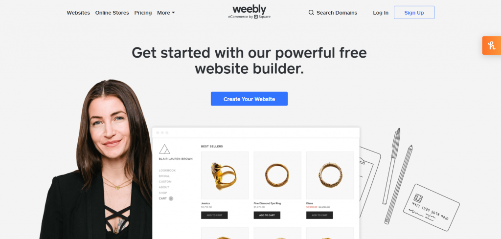 Weebly homepage