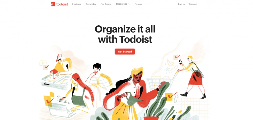 Todoist homepage