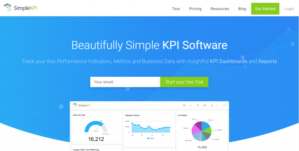 SimpleKPI homepage