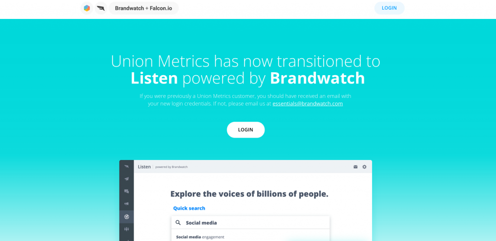 Union Metrics homepage