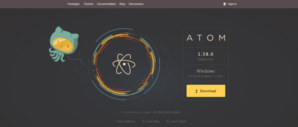 Atom homepage