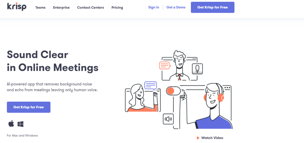 Krisp homepage