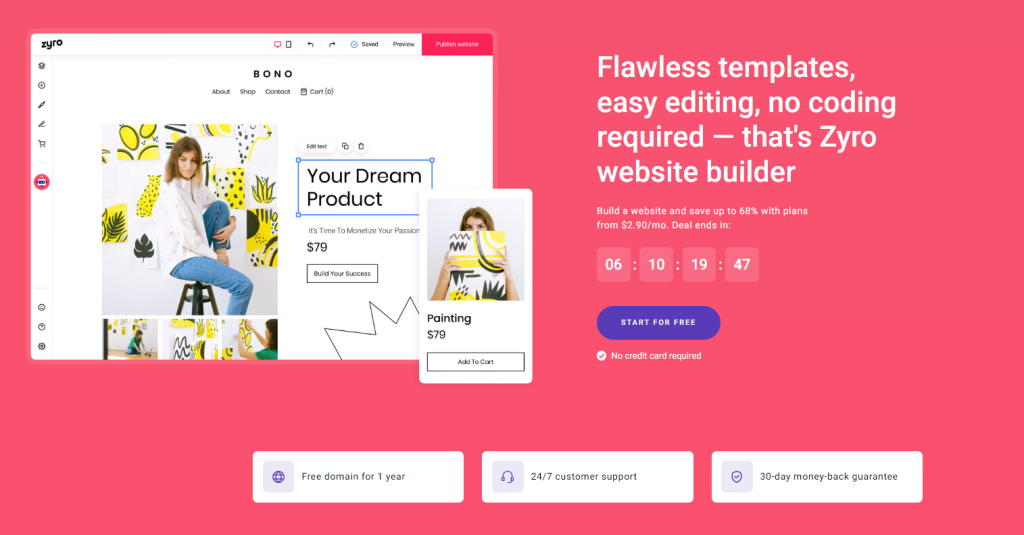 Zyro website builder