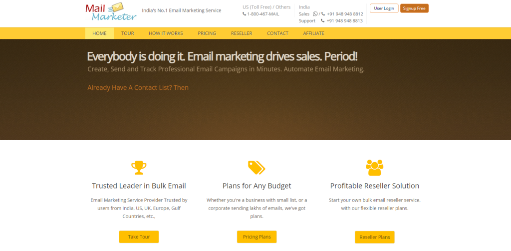 Mail Marketer homepage