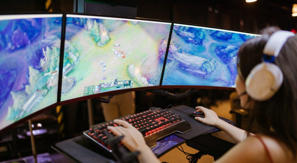 A woman playing league of legends