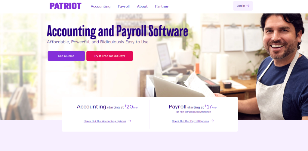 Patriot Accounting Software website