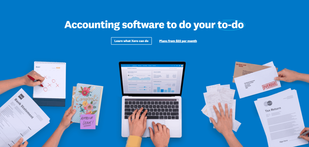 Xero homepage